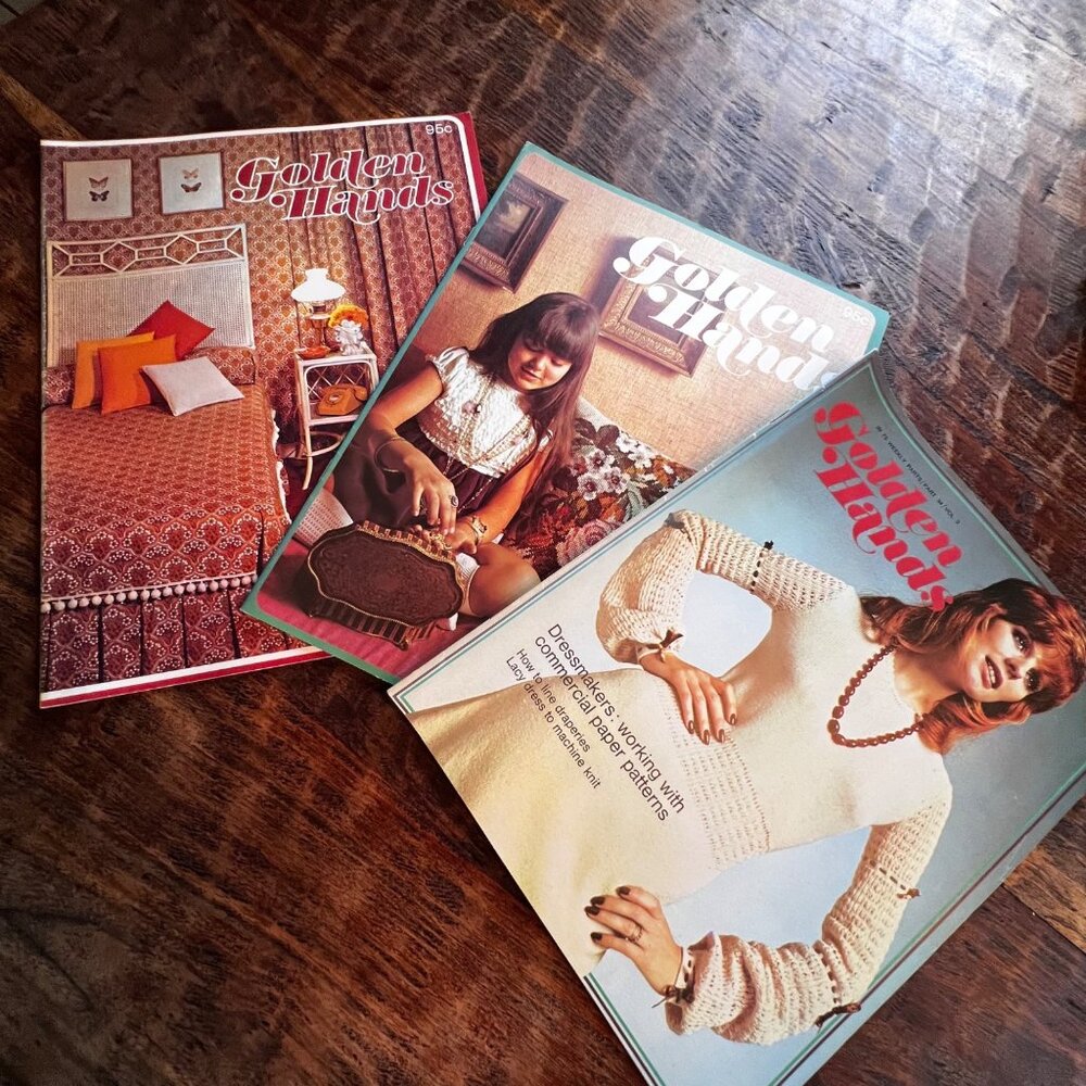 Golden Hands Vintage Craft Magazines Part 20-21 & 34 Volumes 2-3 Knitting Sewing